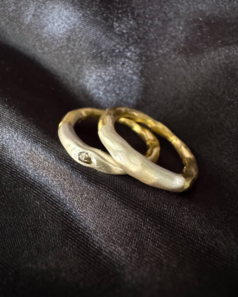 Bague Rosa Maria argent et cuivre – bagues organiques
