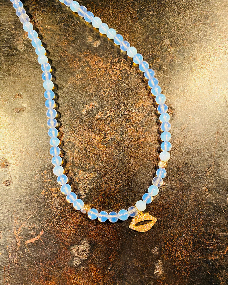 Catherine Michiels - Golden Smile and Opales Necklace Catherine Michiels - Golden Smile and Opales Necklace