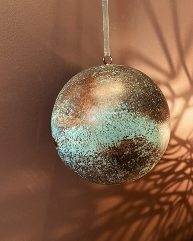 Christmas Baubles - oxidized copper