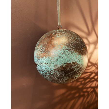 Christmas Baubles - oxidized copper