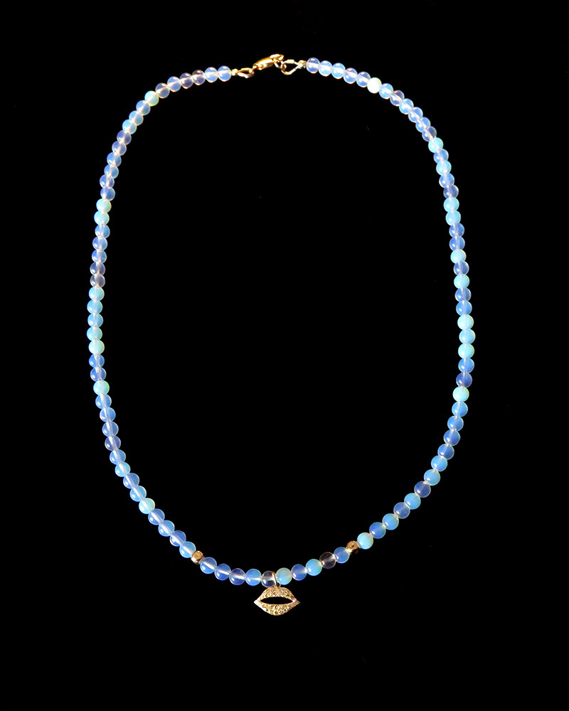 Catherine Michiels Golden Smile and Opales Necklace