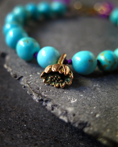 Catherine Michiels - Lotus or sur turquoises