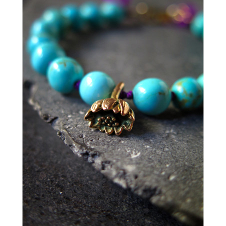 Catherine Michiels - Lotus or sur turquoises