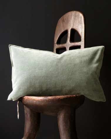 Maison de Vacances - Aqua vintage velvet cushion