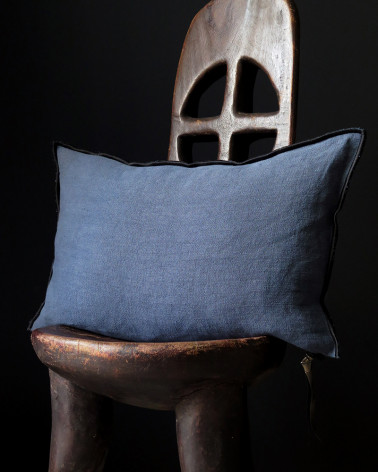 Maison de Vacances - Night blue Linen cushion