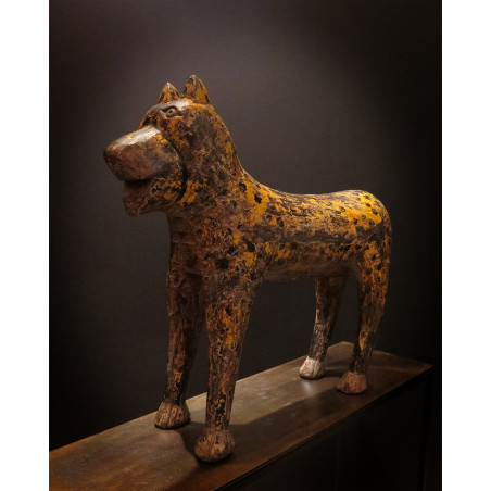 India - Wooden leopard statue