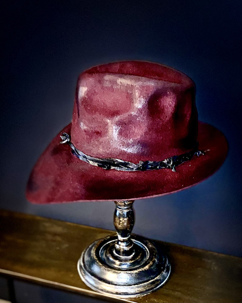 Move - Bordeaux cowboy hat, leather cord