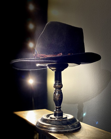 Move - Chapeau cowboy bleu nuit, cordon cuir