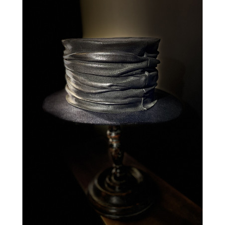 Move - Chapeau haut de forme large bandeau cuir