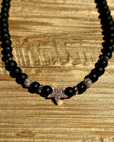 Catherine Michiels - Star & black agate Necklace