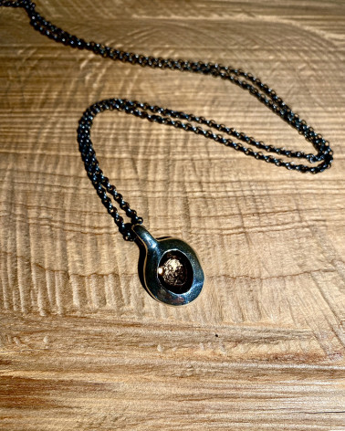 Rosa Maria - Pendentif médaillon argent et quartz
