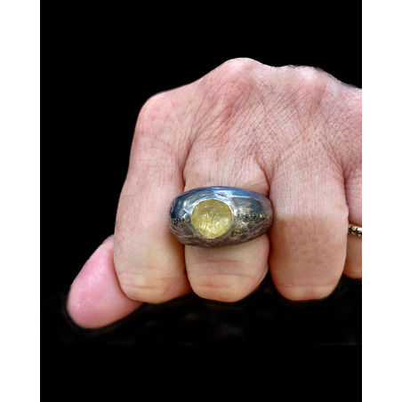 Rosa Maria bague Helga quartz dore et diamants