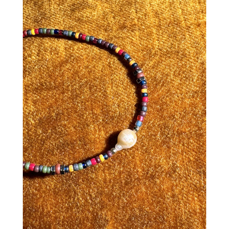 Catherine Michiels - Perle Tahitian pearl bracelet and Japanese seeds