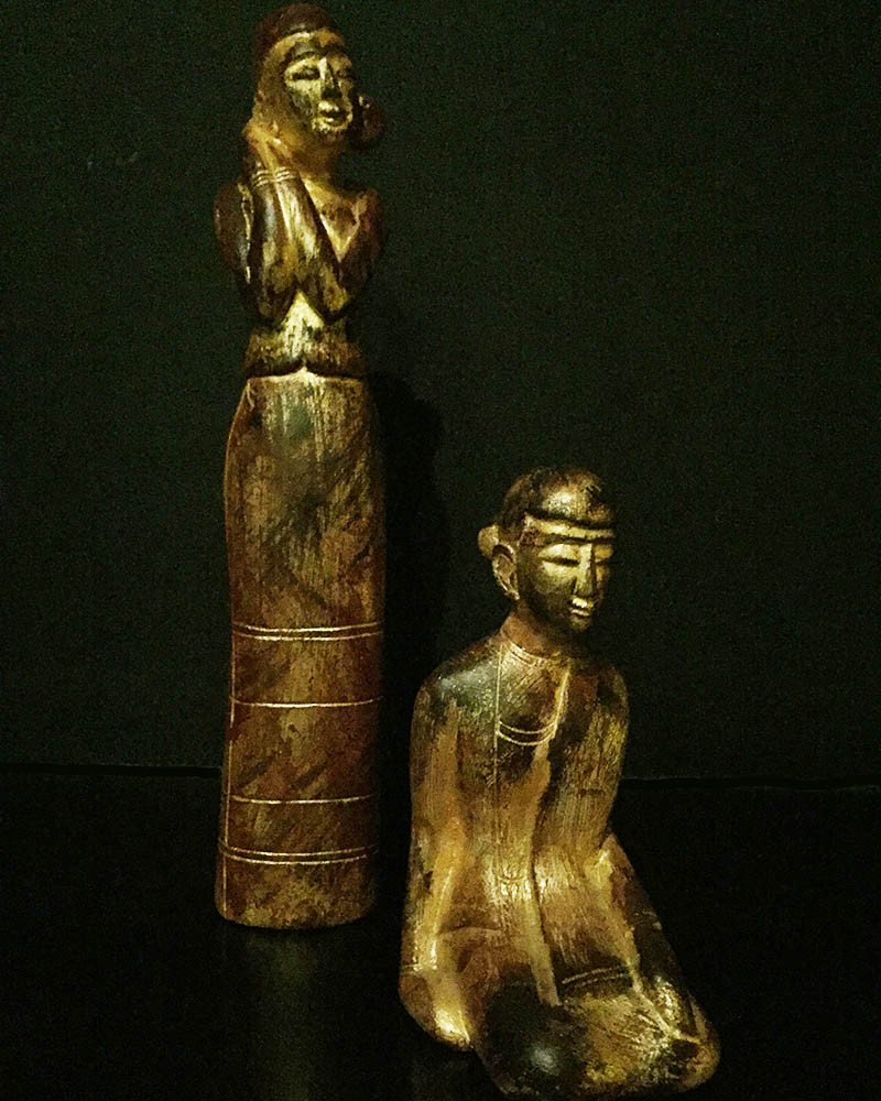 Burma - Young women statues