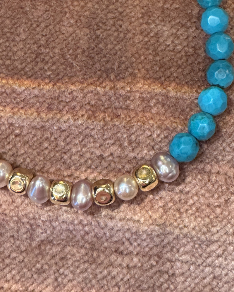Catherine Michiels - Bracelet Turquoise, or et nacre