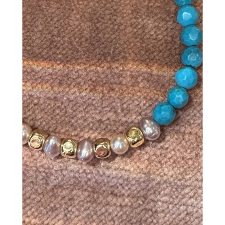Catherine Michiels - Bracelet Turquoise, or et nacre