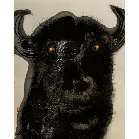 Guan Yuliang - Wash - Bull's head