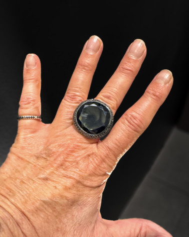 Rosa Maria - Bague Spinelle noire et diamants noirs
