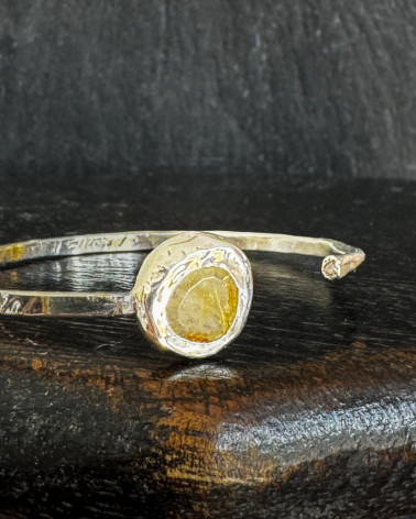 Rosa Maria - Silver bracelet with golden rutile quartz