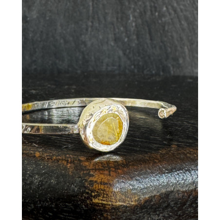Rosa Maria - Silver bracelet with golden rutile quartz