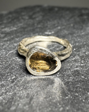 Rosa Maria - petite bague quartz fumé