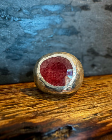 Rosa Maria - Bague Deborah strawberry quartz
