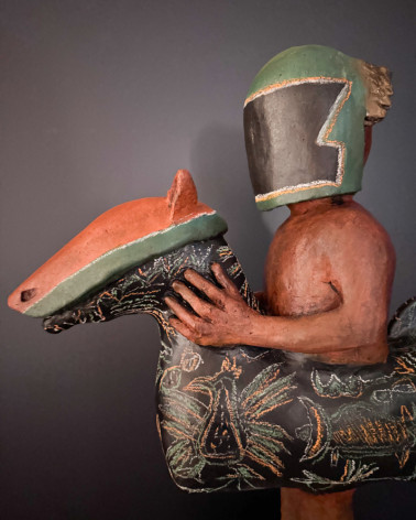 Pierre Sgamma - The Rider with a Helmet, ceramic sculpture