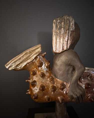 Pierre Sgamma - The Knight in armor, ceramic sculpture