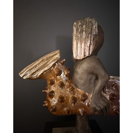 Pierre Sgamma - The Knight in armor, ceramic sculpture