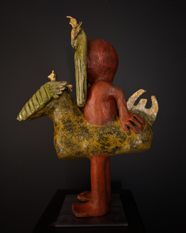 Pierre Sgamma - The Knight with golds, ceramic sculpture