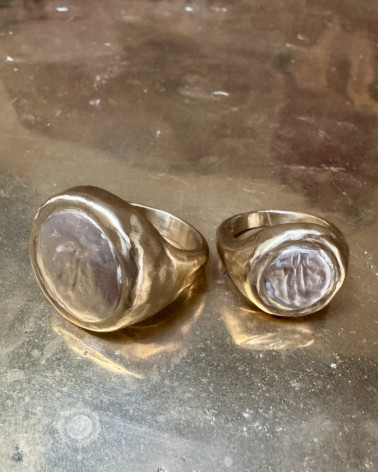 Rosa Maria - Gold rings with silver heart