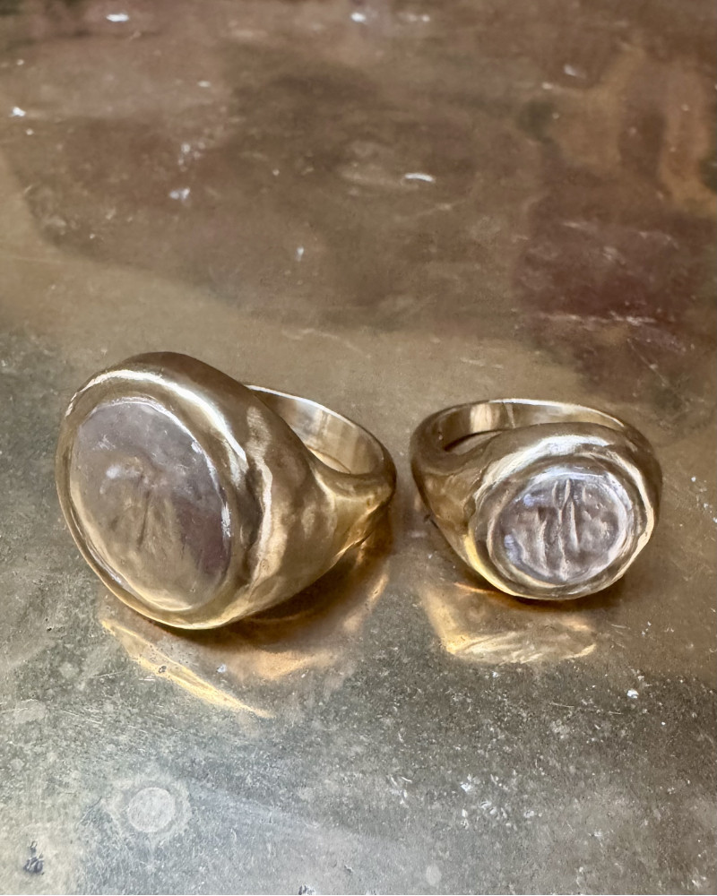 Rosa Maria - Gold rings with silver heart