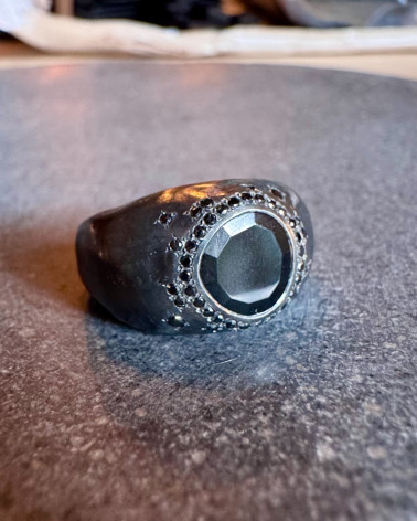 Rosa Maria - Bague Black Spinelle & Black Diamonds
