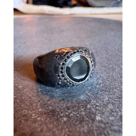 Rosa Maria - Bague Black Spinelle & Black Diamonds