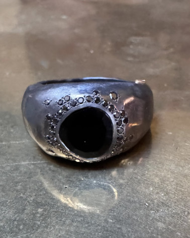 Rosa Maria - Bague Black Spinelle & Black Diamonds