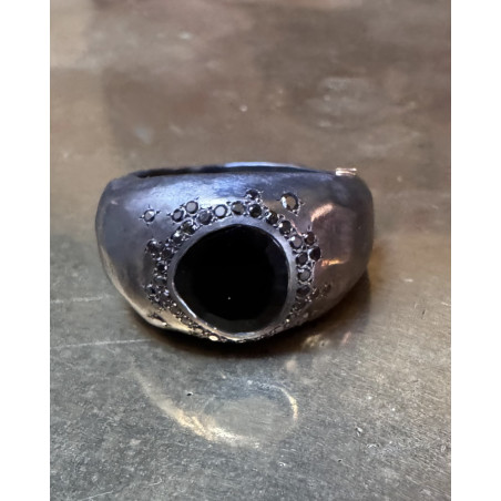 Rosa Maria - Bague Black Spinelle & Black Diamonds