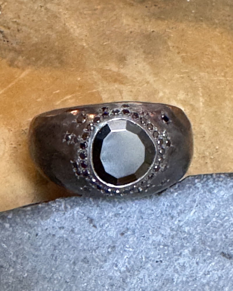 Rosa Maria - Bague Black Spinelle & Black Diamonds