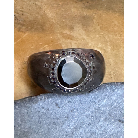 Rosa Maria - Bague Black Spinelle & Black Diamonds