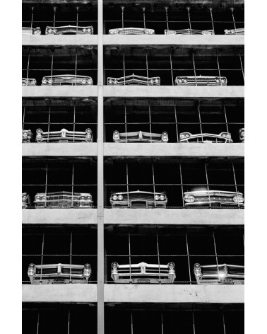 Hans Silvester - photographie  argentique - gigantesque parking de voitures empilées - Etats Unis