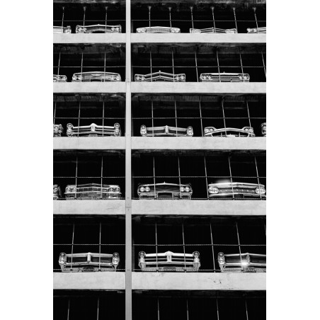 Hans Silvester - photographie  argentique - gigantesque parking de voitures empilées - Etats Unis