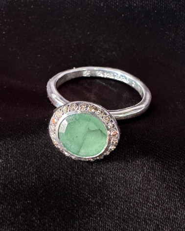 Rosa Maria - Icy grey diamonds and Vessonite