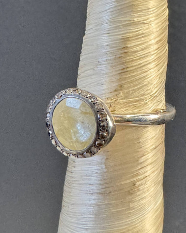Rosa Maria - Diamonds and golden rutilated quartz